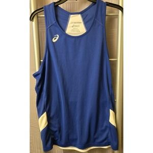ASICS MOTIONDRY Lightweight Blue & White Sleeveless Running Tank Top Mens Medium